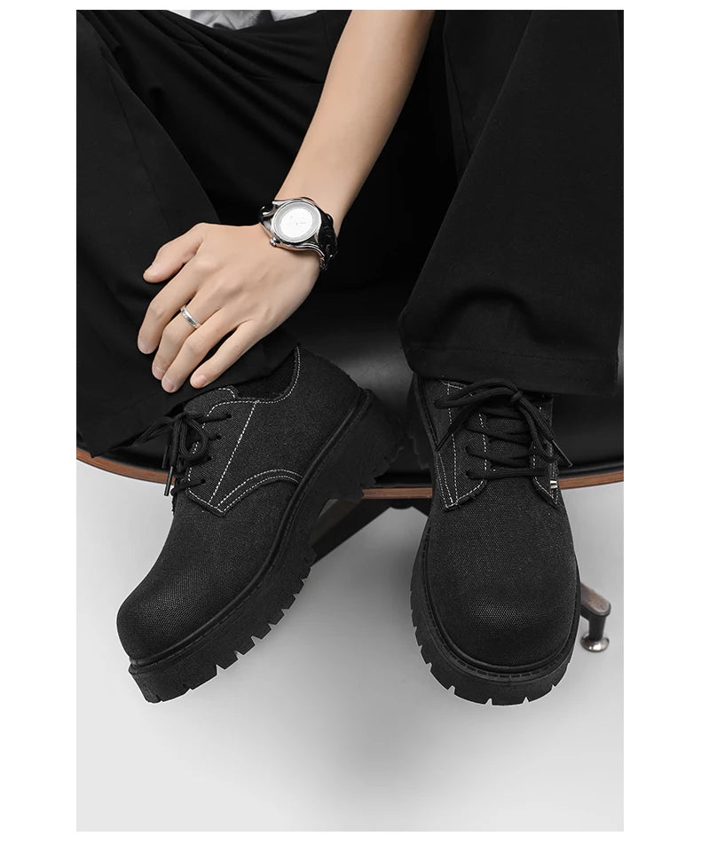 Men's shoes four seasons versatile casual non-slip wear-resistant comfort outdoor shoes youth fashion thick sole workwear shoes