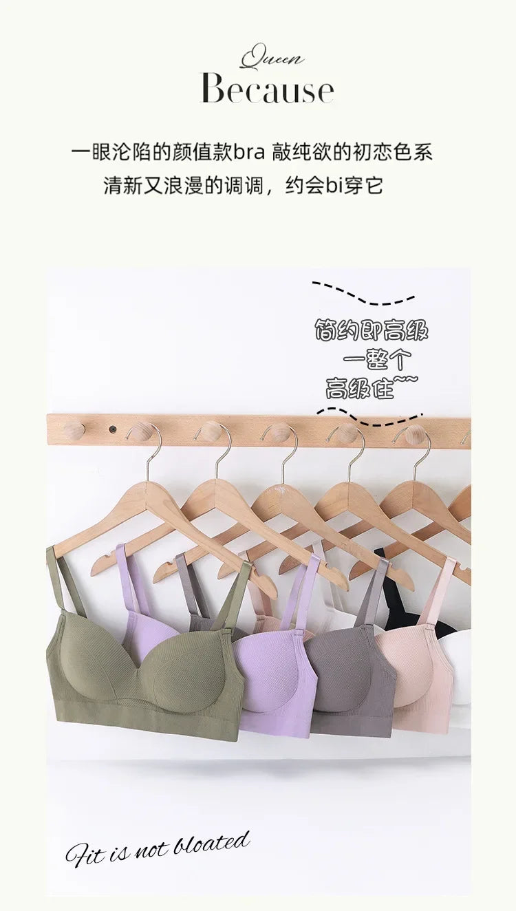 Sexy Women Bra Panties Set G-String Sports Bra Crop Top Seamless Underwear Fitness Bra Top Thongs Female Lingerie Set Intimates