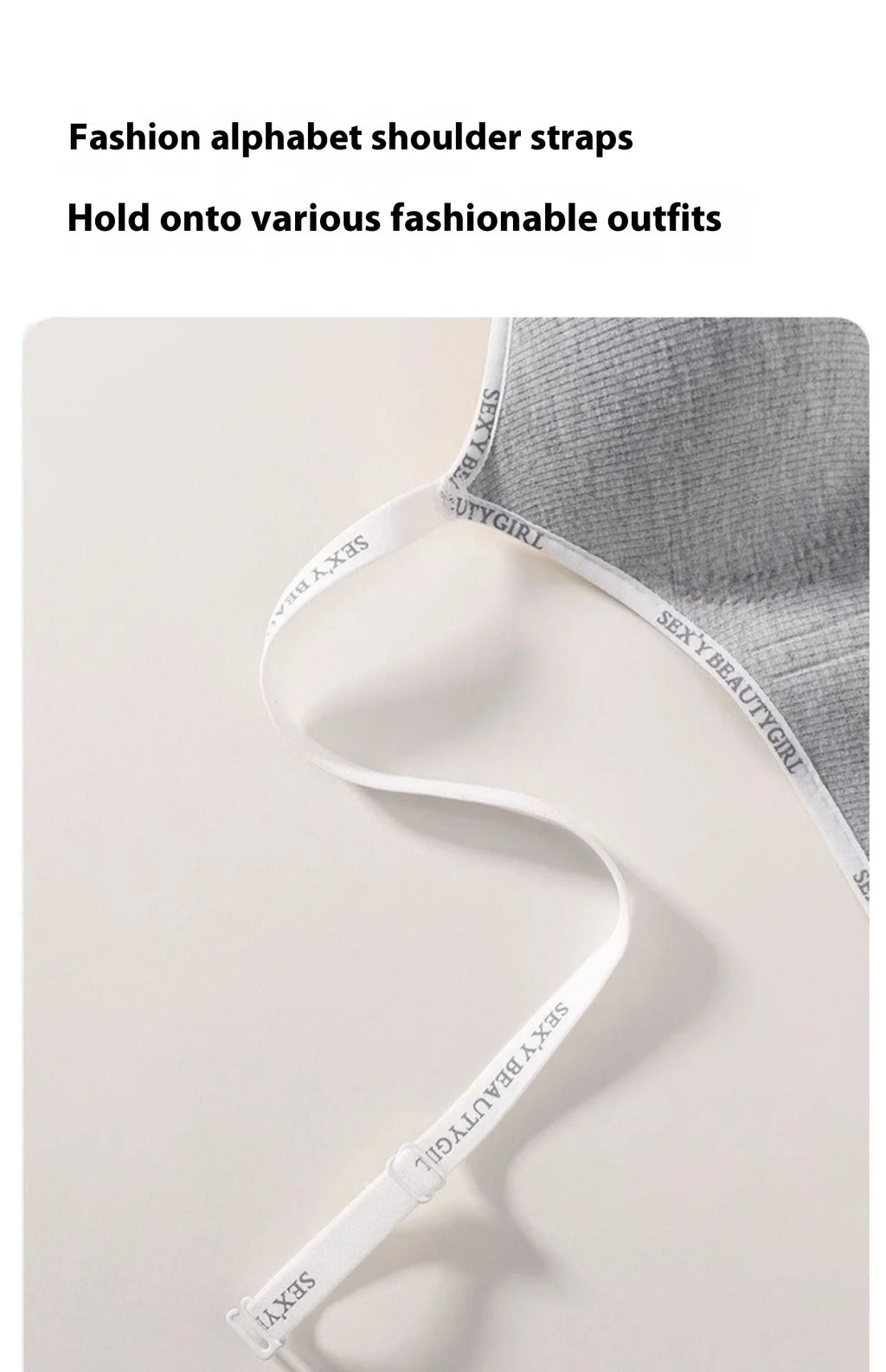 Lingerie Women Gathered Spring and Summer Non-marking Non-steel Ring Soft Support Anti-Sagging Bylift Letters Comfortable Bra