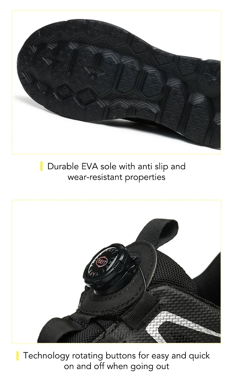 Men‘s Work Shoes Steel Toe Anti-smash Shoes Indestructible Safety Shoes Lightweight Breathable Sneakers Construction Site Shoes