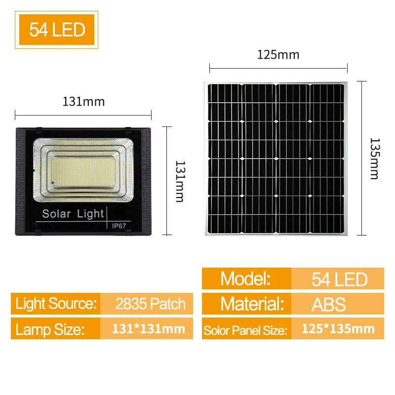 Solar Flood Lights LED Solar Powered Spotlight 50w 100w 200w 300w 500w Outdoor Waterproof Reflector Solar With Remote Control