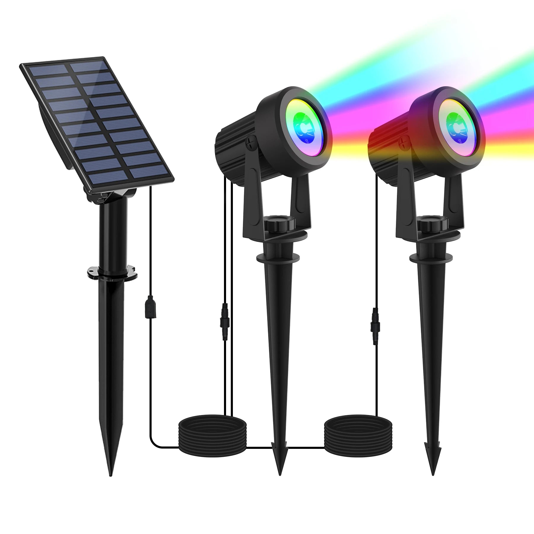 1/2/4 Lights RGB Solar LED Light Outdoor Solar Spotlight Solar Garden Light Outdoor IP65 Lawn Lamp Festival Decorative Lights