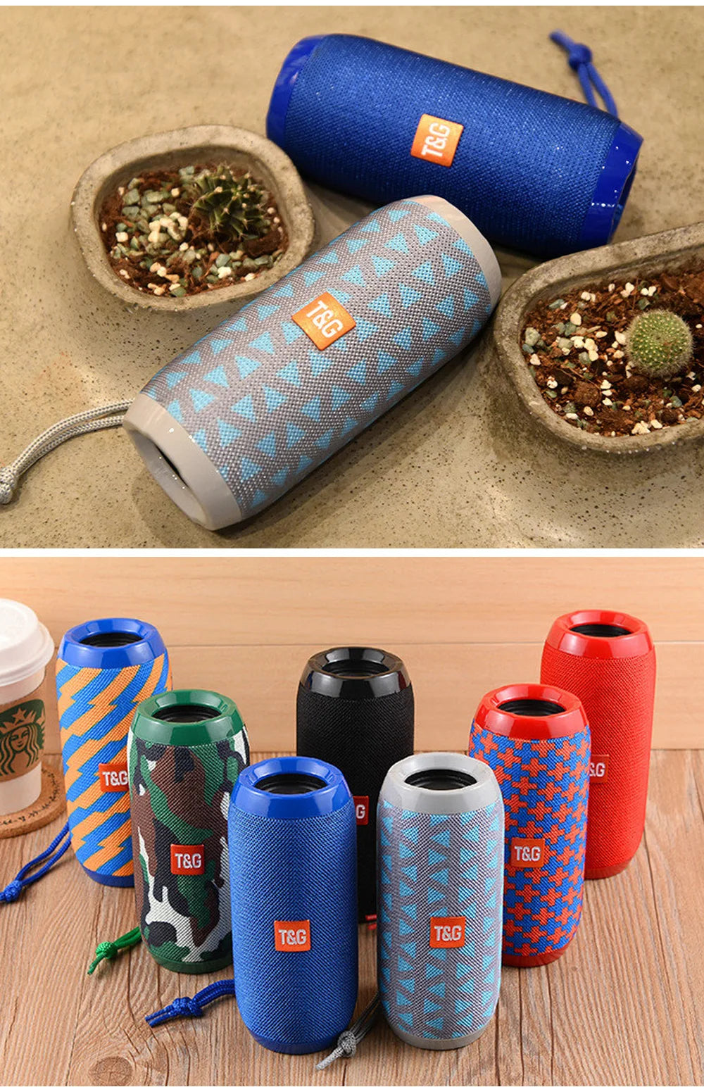 Bluetooth Speaker T&G TG117 Portable TWS Sound Box Waterproof Loudspeaker Outdoor Stereo Surround Speakers Support TF FM Radio