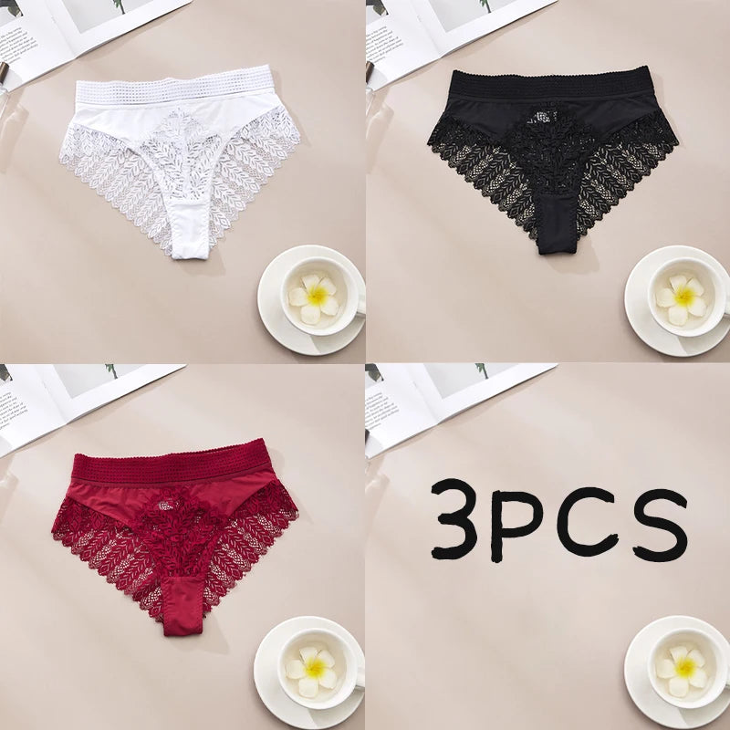 3PCS/set Sexy Brazilian Panties for Women Pants Sets Hot Ladies Underwear Female Lingerie Bra Bikini Solid Color Hollow Briefs