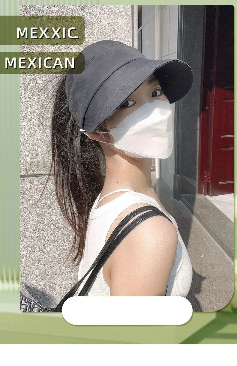 Summer Lightweight Style, Can Tie Up in A High Ponytail, Can Also Wear A Mask and A Sun Hat for Protection.