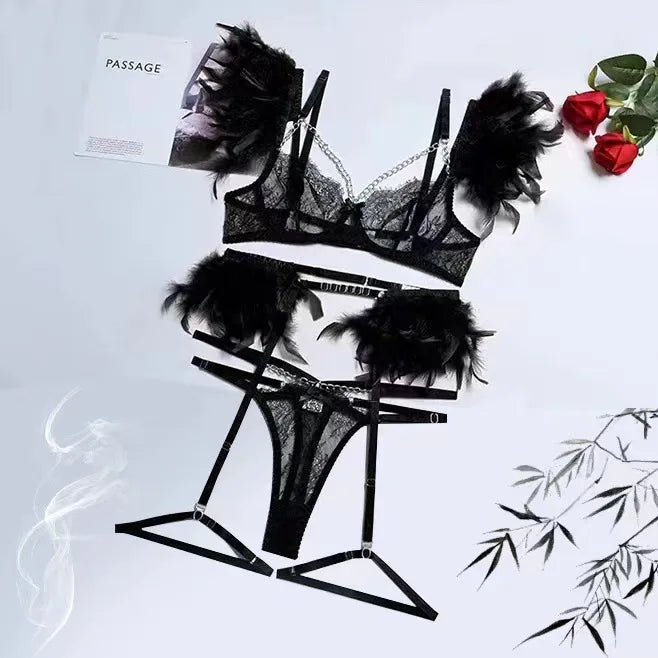Langerie Bilizna Sexy Lingerie Outfit Vulgar Female Underwear Set for Women Clothes Sex Bіdzna Z Video Access Women's Langgery