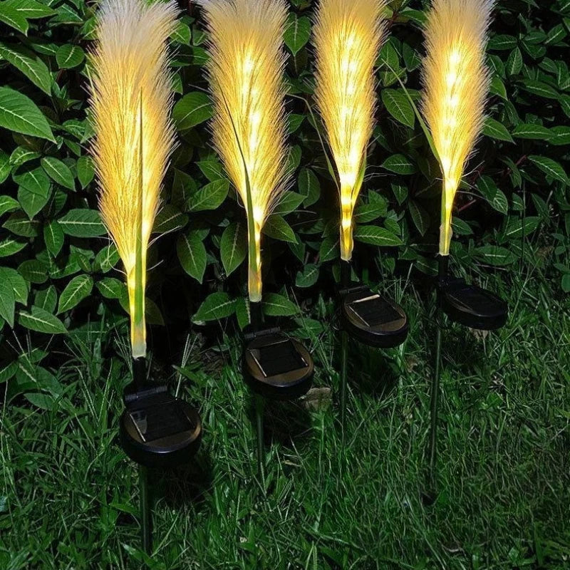 1-4 LED Solar Garden Lights Outdoor Waterproof Reed Light Solar Powered Lamp Christmas Yard Lawn Garden Decoration Path Lighting
