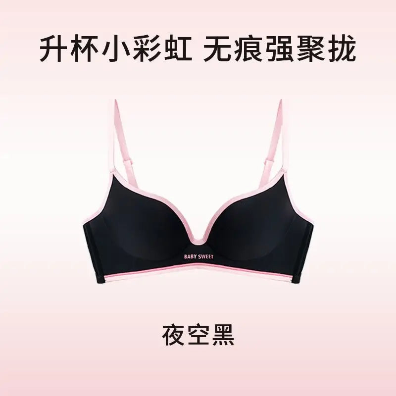 Push Up Seamless Bra for Small Chest | Colorful Dopamine Padded Bralette | Comfort Lift & Sexy Look for Women  Bra and Panty Set