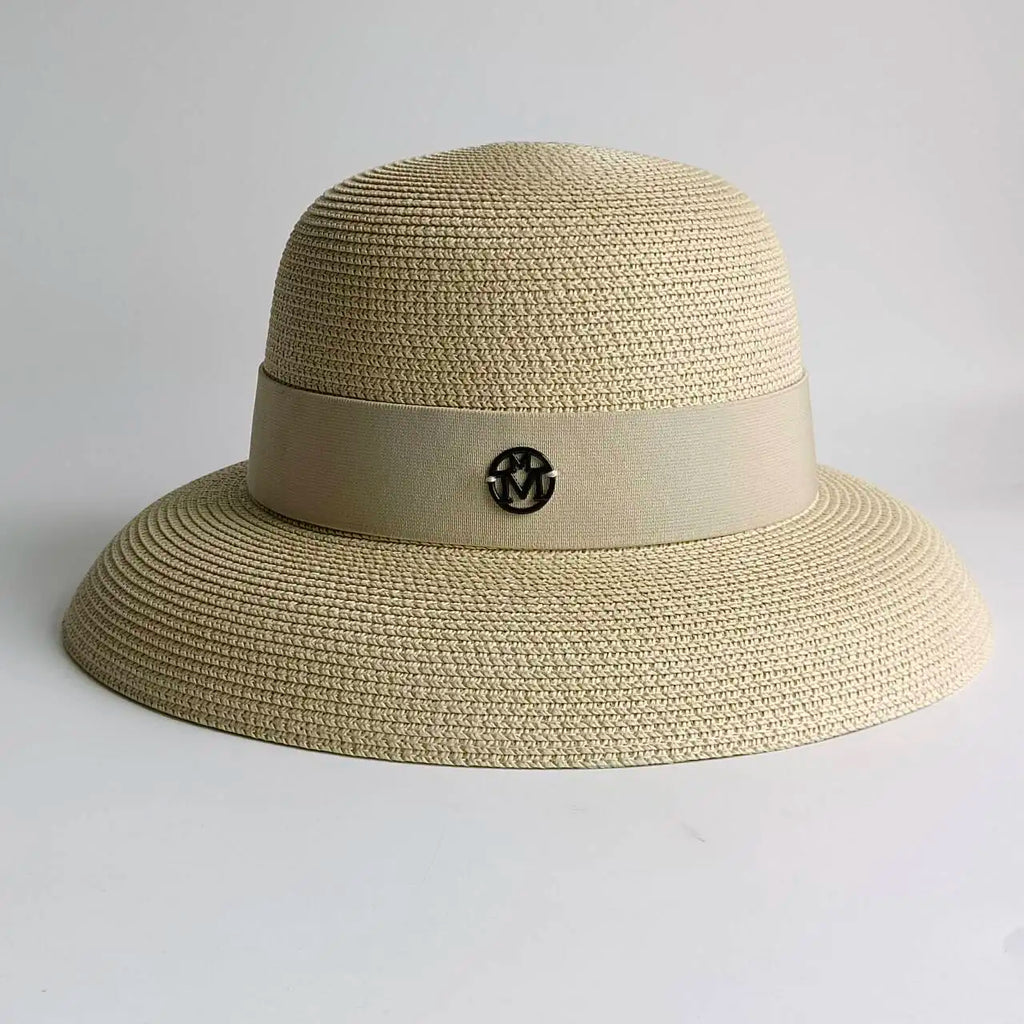Summer Sun Hats Beach Hat Women Ladies Solid Plain Elegant Wide Brim Hat Female Round Top Floppy Straw sun hat