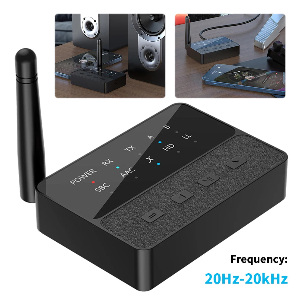 Bluetooth-Compatible 5.3 Wireless Stereo Receiver Transmitter 2 In 1 HIFI Stereo Adapter Stereo Music Adapter for TV Home Stereo