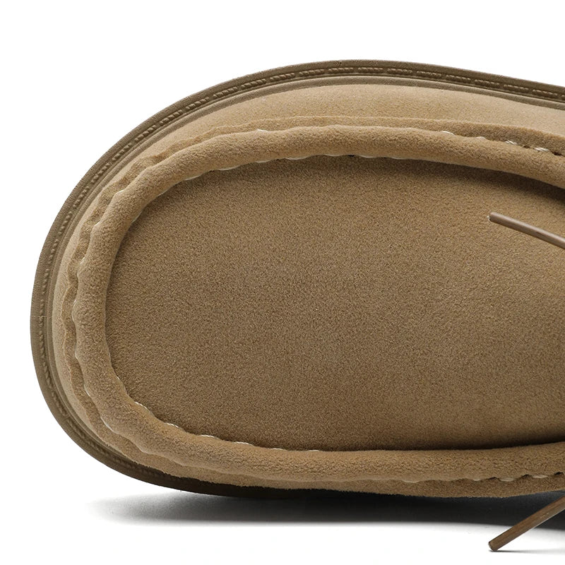 Men's wide toe barefoot shoes classic retro casual shoes lightweight outdoor sports walking shoes khaki thick soled work shoes