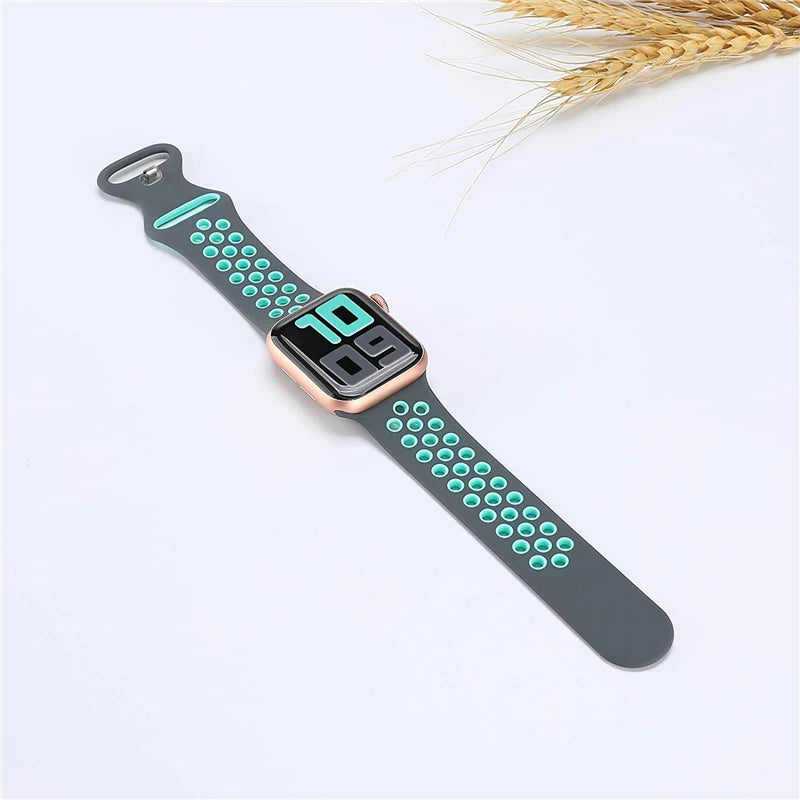 Strap For Apple Watch Ultra 7 8 9 41mm 45mm 40 44 42mm for nike sport Band iWatch serie SE 6 49mm Silicone Breathable bracelet