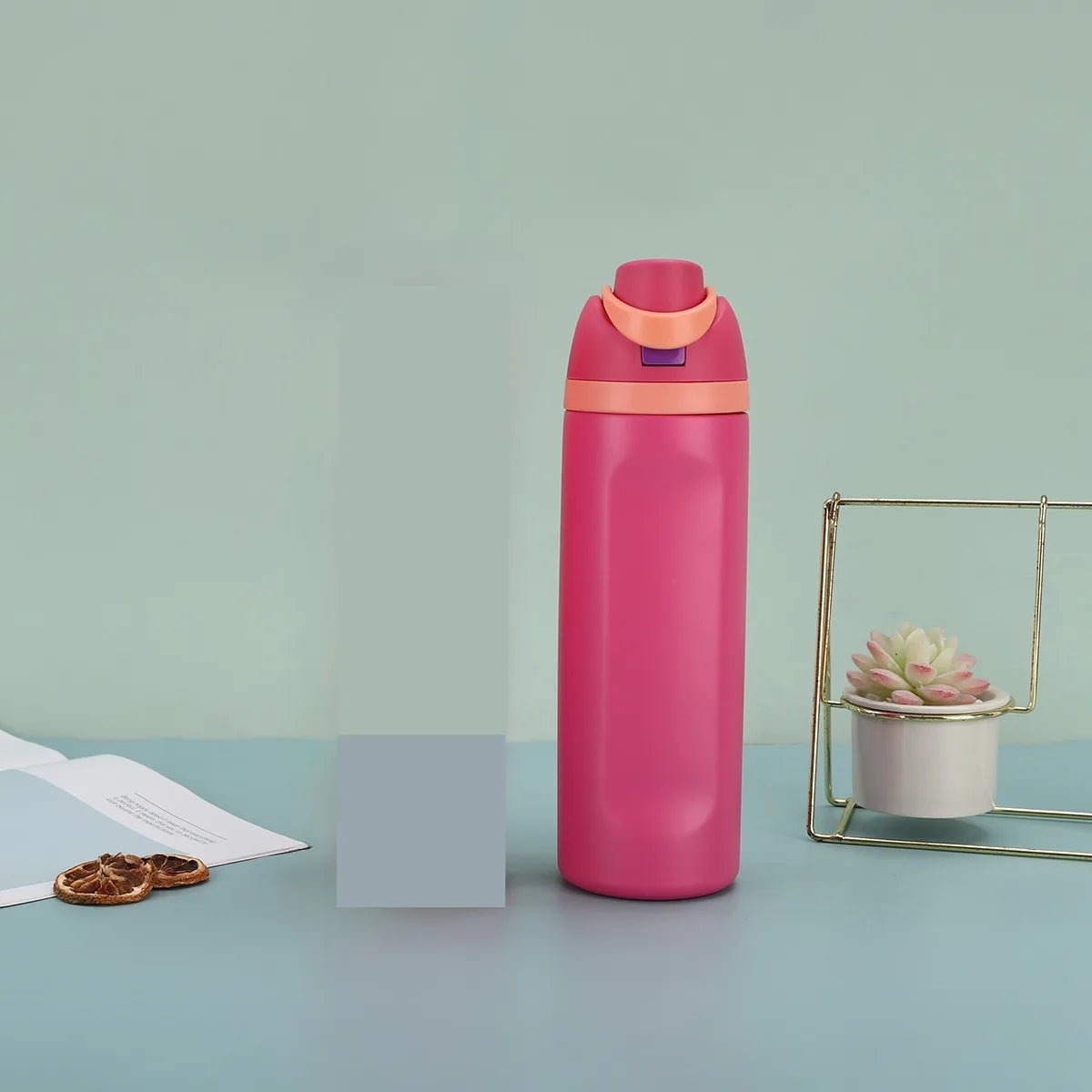 19/24/32oz Thermos Cup Fruit Mug Kids Straw Cup Vacuum Flasks Stainless Steel Travel Thermal Water Bottles