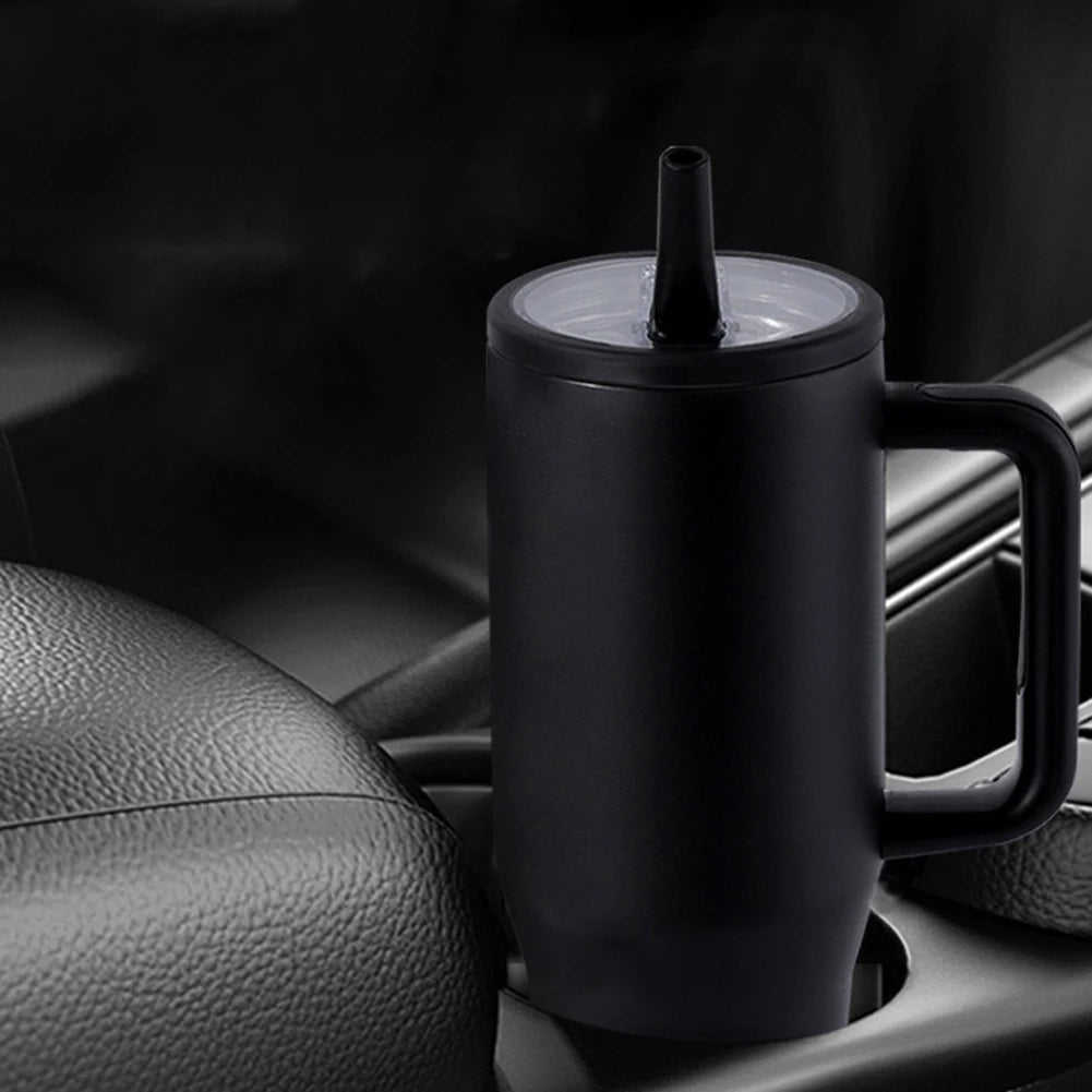 40oz Thermal Mug With Handle Insulated Long Straw Tumbler With Lids 304 Stainless Steel Coffee Tumbler Termos Cup for Travel Mug