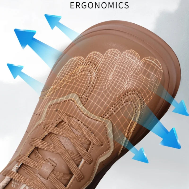 Outdoor Barefoot Shoes for Men Minimalist Comfortable Zero Soles Wide Toe Walking Shoes Platform Casual Sneakers Board Footwear