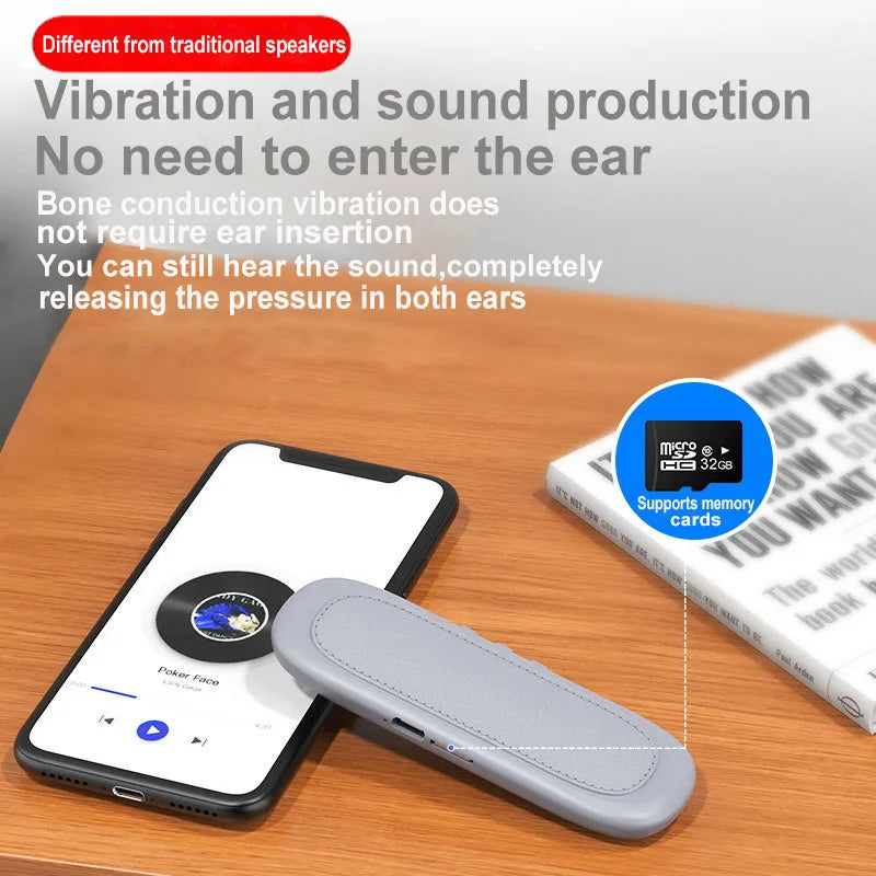 Bluetooth 5.4 Under Pillow Speaker Bone Conduction Speaker Noise Reduction Stereo Music Player with TF Card Slot Timed Shutdown