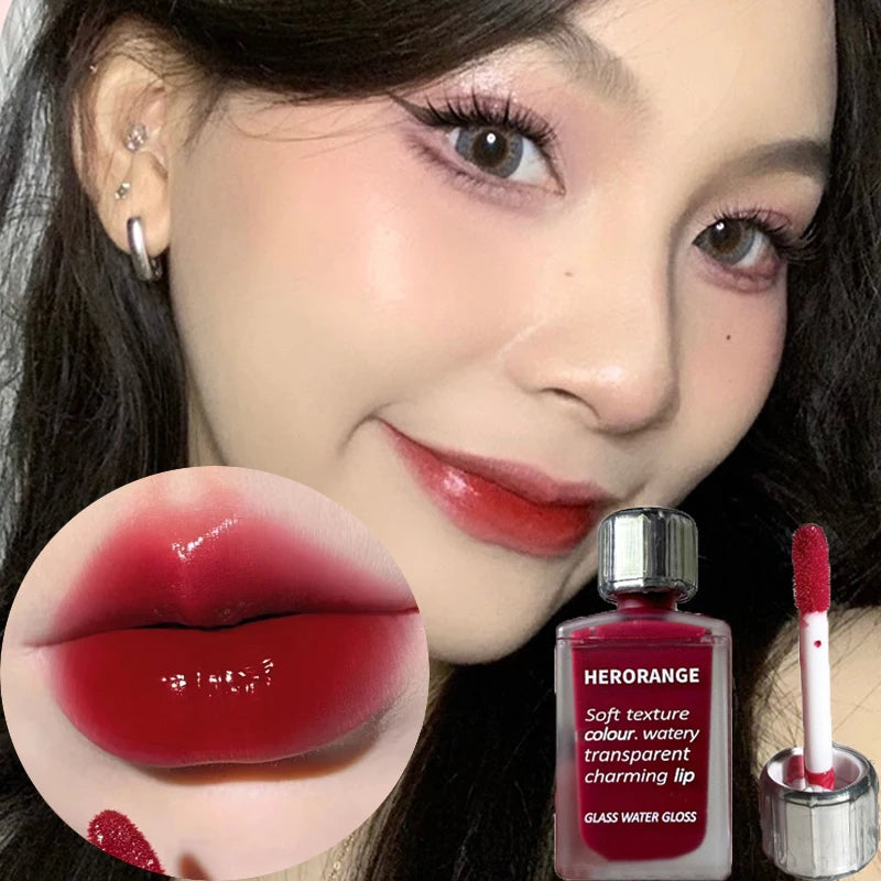 6 colors Light Glass-Like Lip Lacquer - Mirror Shine, Hydrating Formula; Smudge-Proof, Long-Wear, and Skin-Brightening
