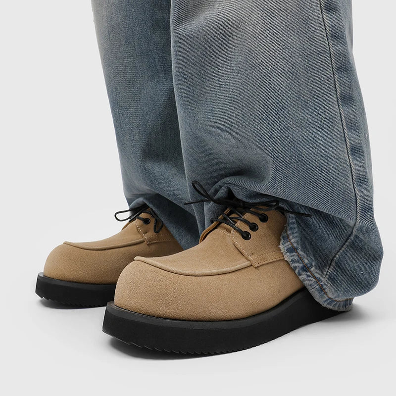 Men's Derby Shoes Fashion autumn and winter styles Office or leisure party 38-46 Hot selling young shoesThick bottom trend