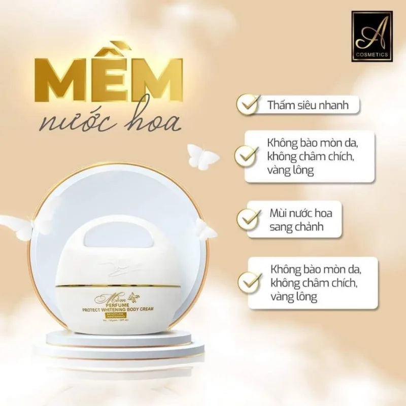 Kem trắng da body Mềm A cosmetics - Dưỡng trắng nhanh chóng,mịn màng, hương nước hoa quyến rũ bright white smooth and soft skin