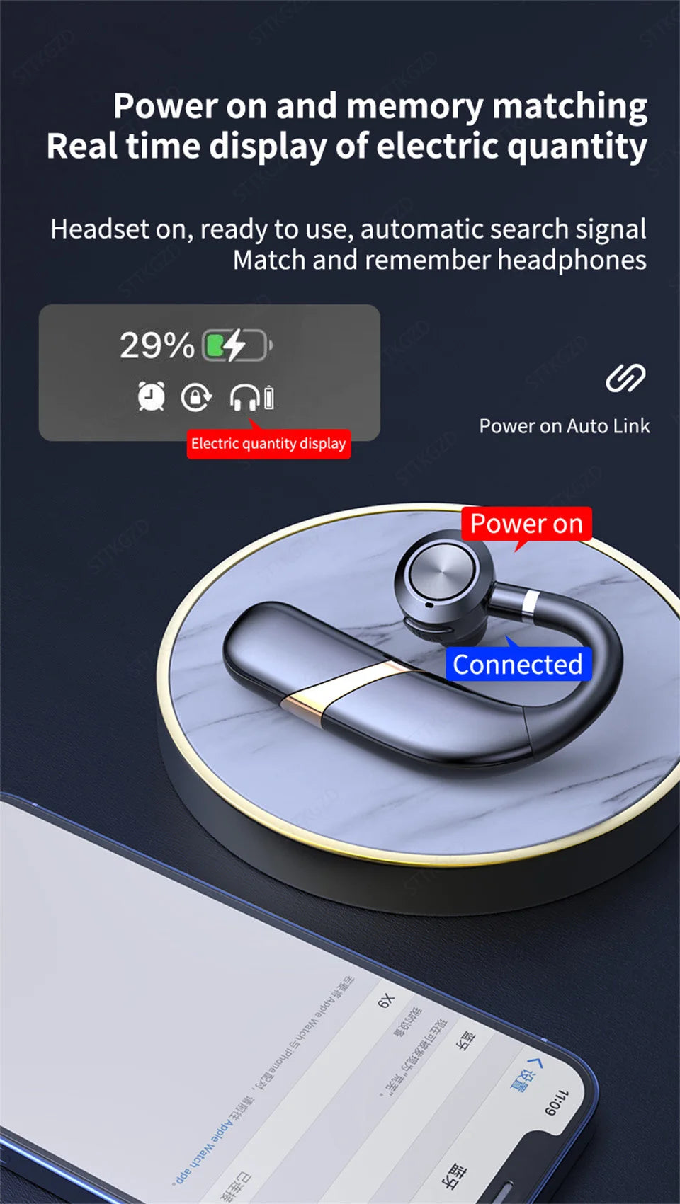 Bluetooth Earphones Wireless Headphones With Microphon Busines Headset Fone De Ouvido For Driving Audifonos Talking Auriculares