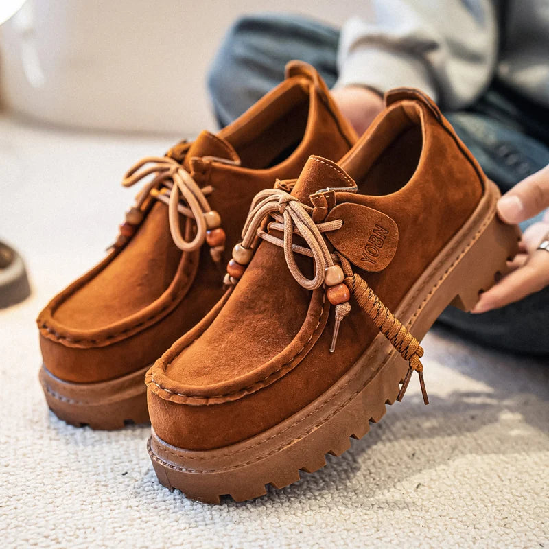 Men's Wide Toe Barefoot Shoes Classic Retro Casual Shoes Lightweight Outdoor Sports Walking Shoes Brown Thick Soled Work Shoes