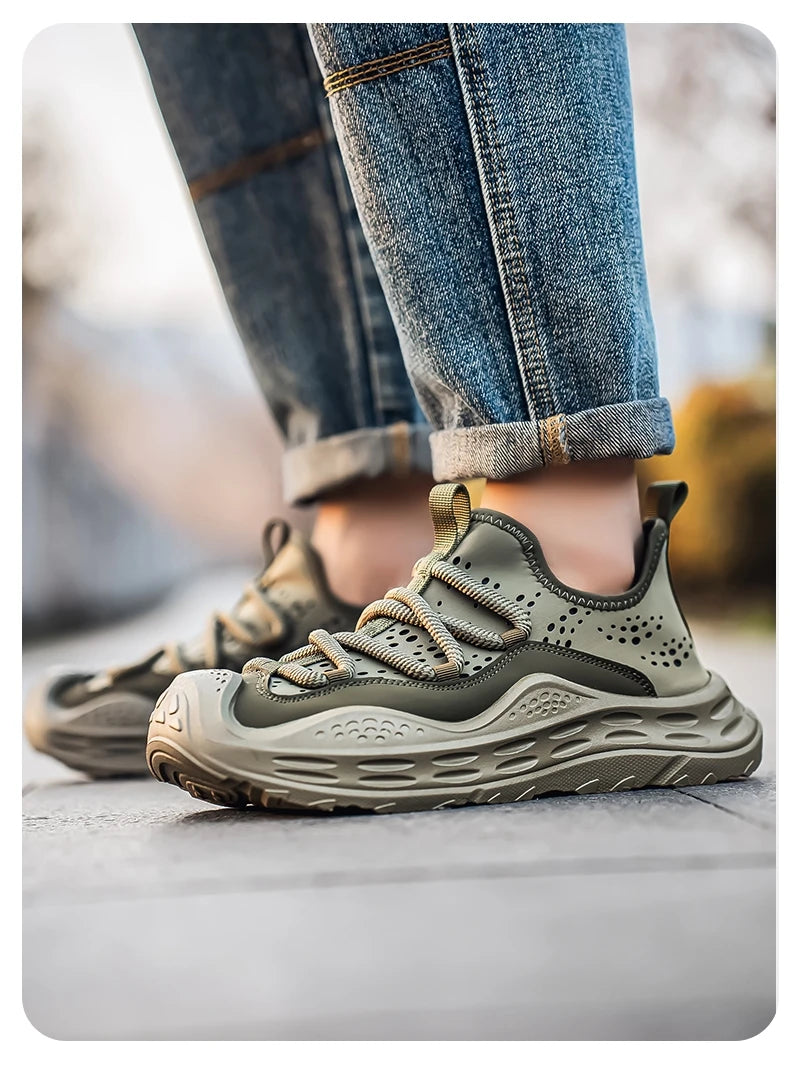 Spring Autumn New Mens Casual Shoes Fashion Anti Skid Wear Resistant Sports Sneakers Thick Sole Fashion Breathable Mesh Footwear
