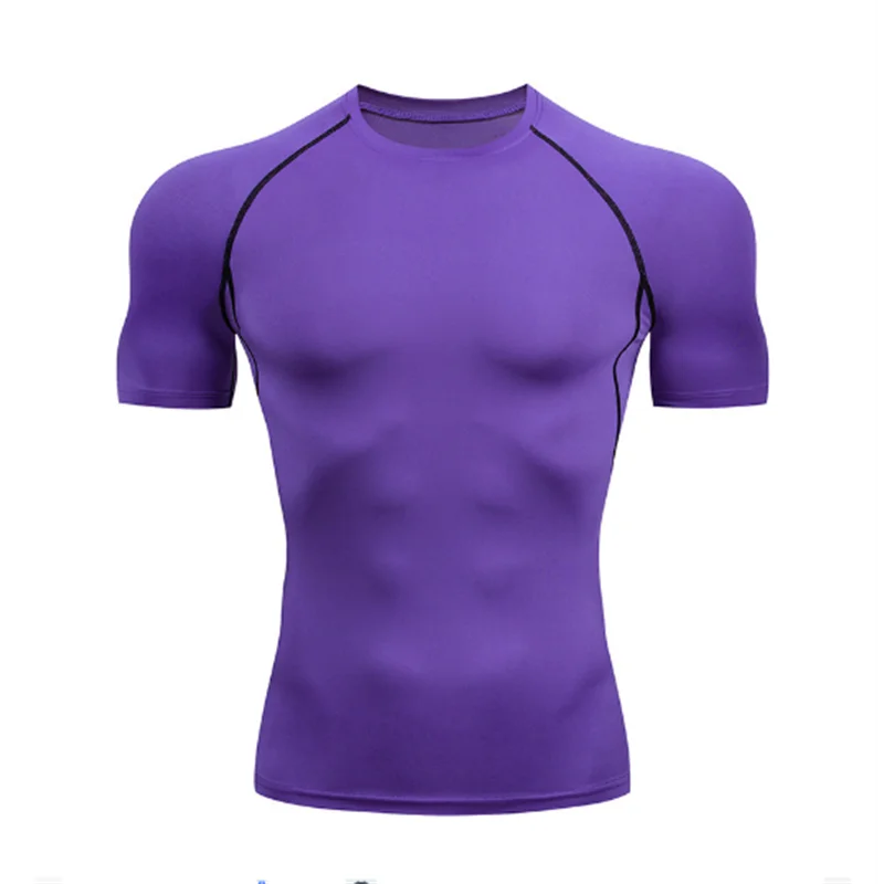 Summer Short Sleeve Men Compression Tee Shirt Bat Print Sport Quick Dry Gym Tshirt Fitness Workout Undershirt Elasticity Top Tee
