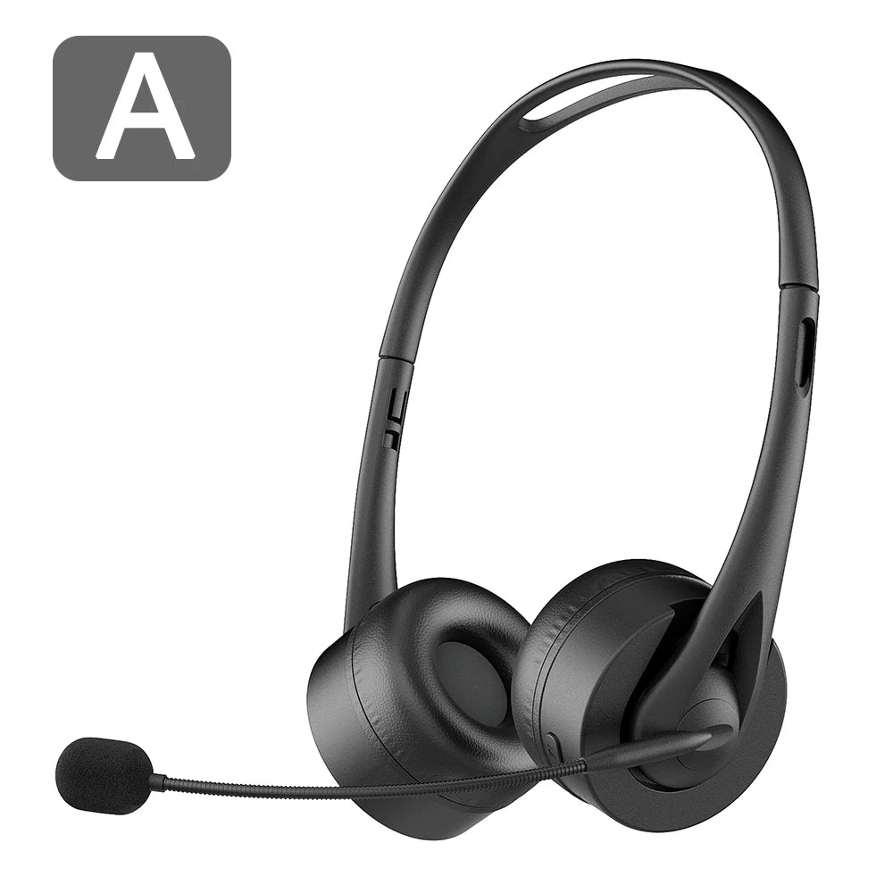 Bluetooth 5.3 Headphone With Mic Noise Reduction Hands-Free Call HiFi Lossless Wireless Headset For Call Center Office PC Laptop