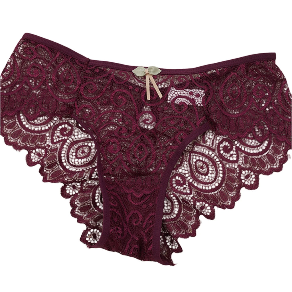 Lingerie Sexy Underwear Lace Panties Female Water Drop Sexy Mid-waist Underwear Exquisite Crotchless Shorts Solid Lingerie