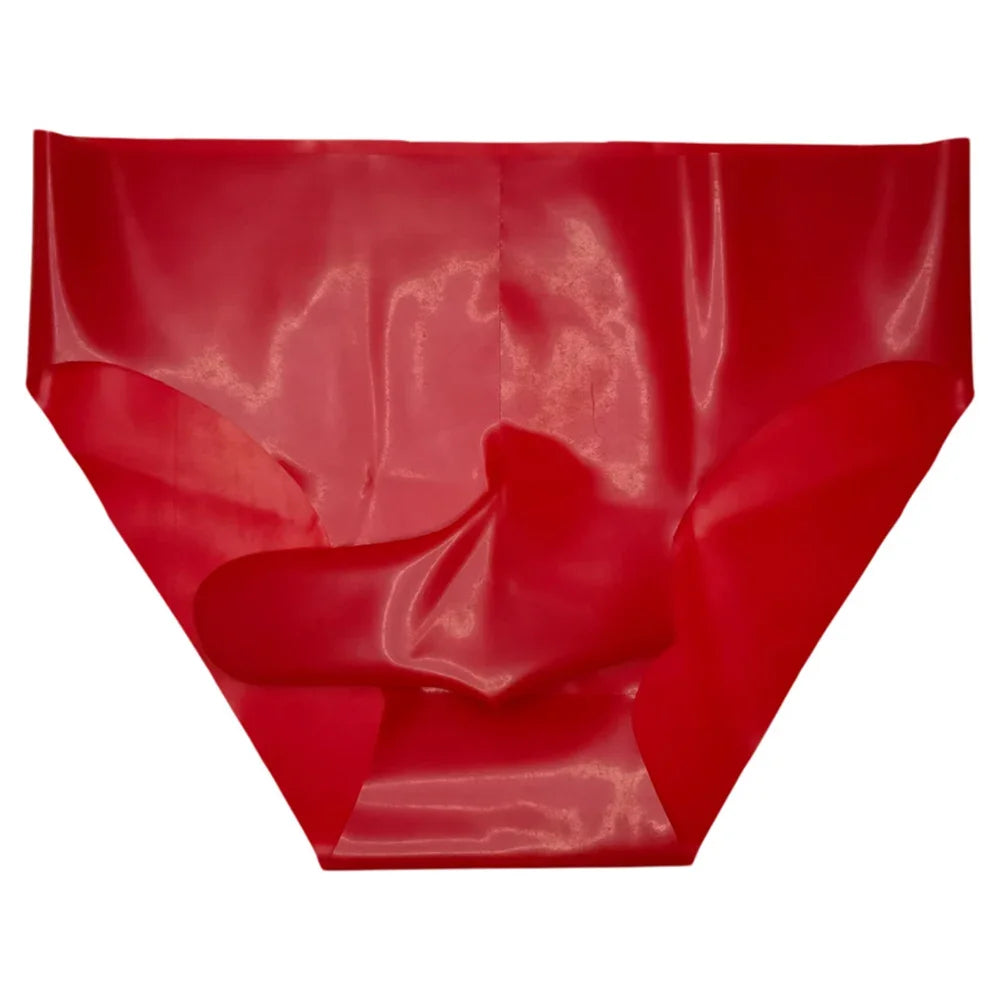 Lingerie Collection Erotic Seamless Rubber Shorts Latex Underpants Erotic Underwear Low Waist Design See-Through Material
