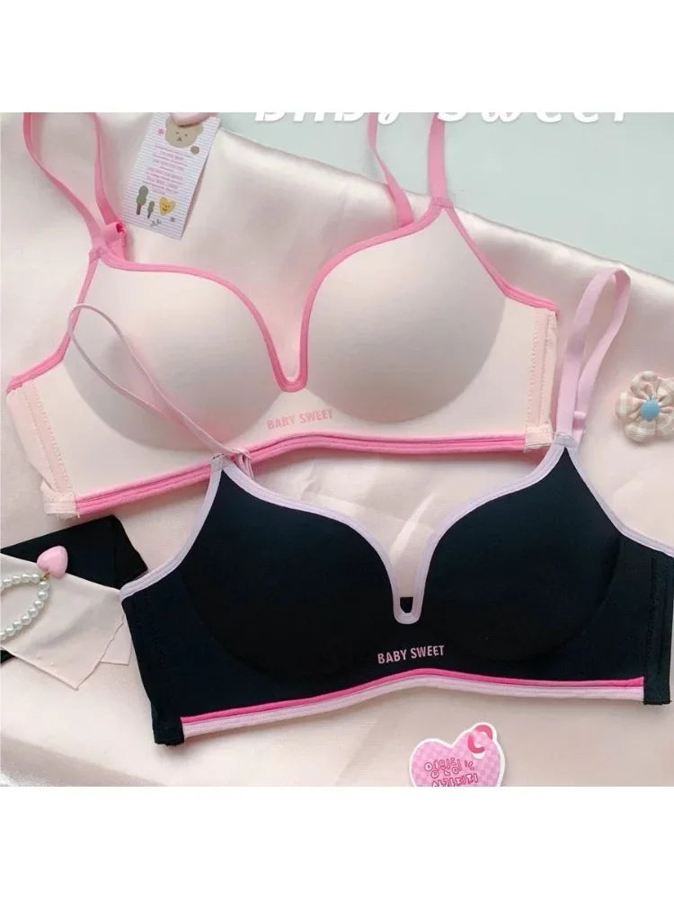 Push Up Seamless Bra for Small Chest | Colorful Dopamine Padded Bralette | Comfort Lift & Sexy Look for Women  Bra and Panty Set