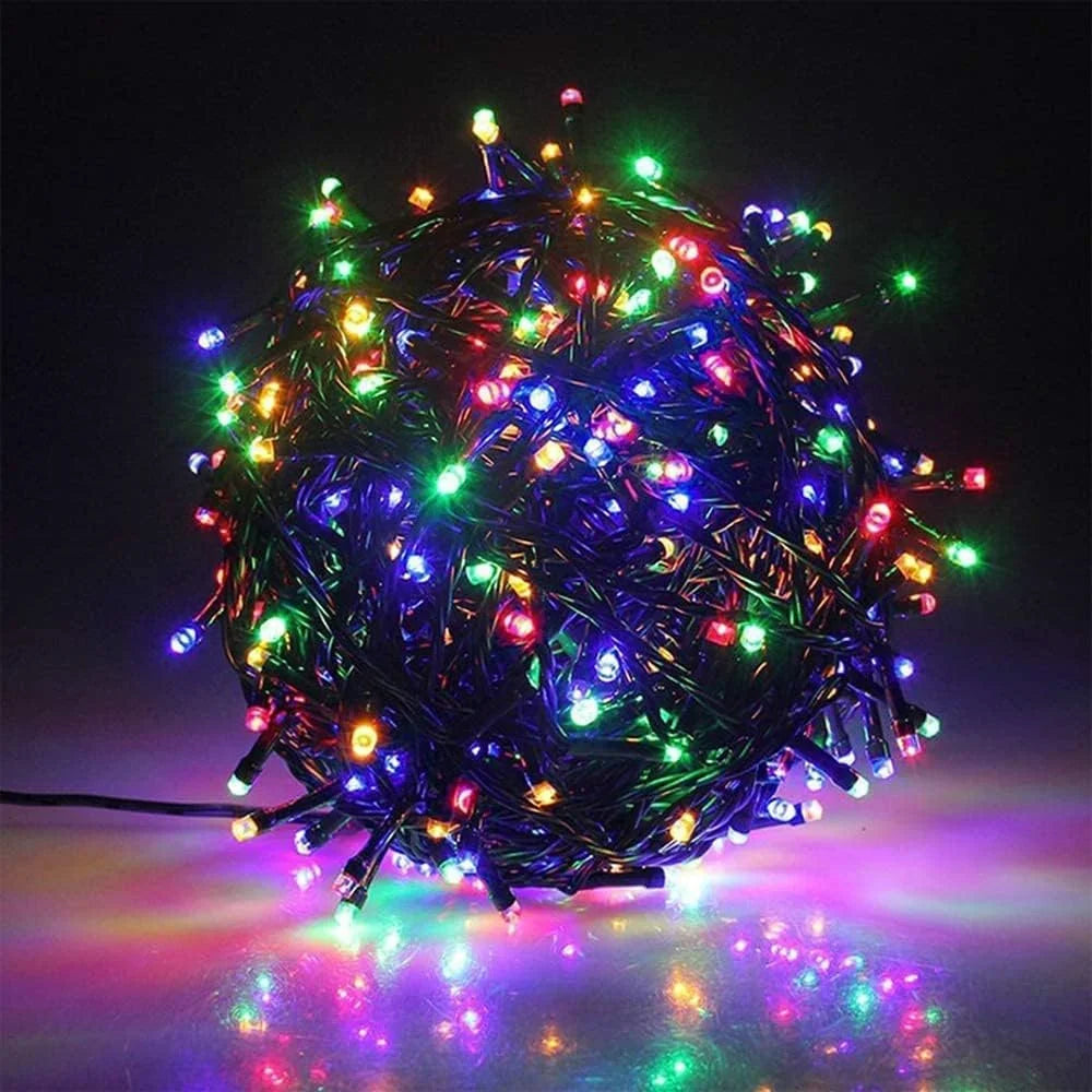 Solar Christmas Lights Solar String Lights Outdoor Waterproof Green Wire with 8 Modes Christmas Tree Lights Garden Lawn Decor