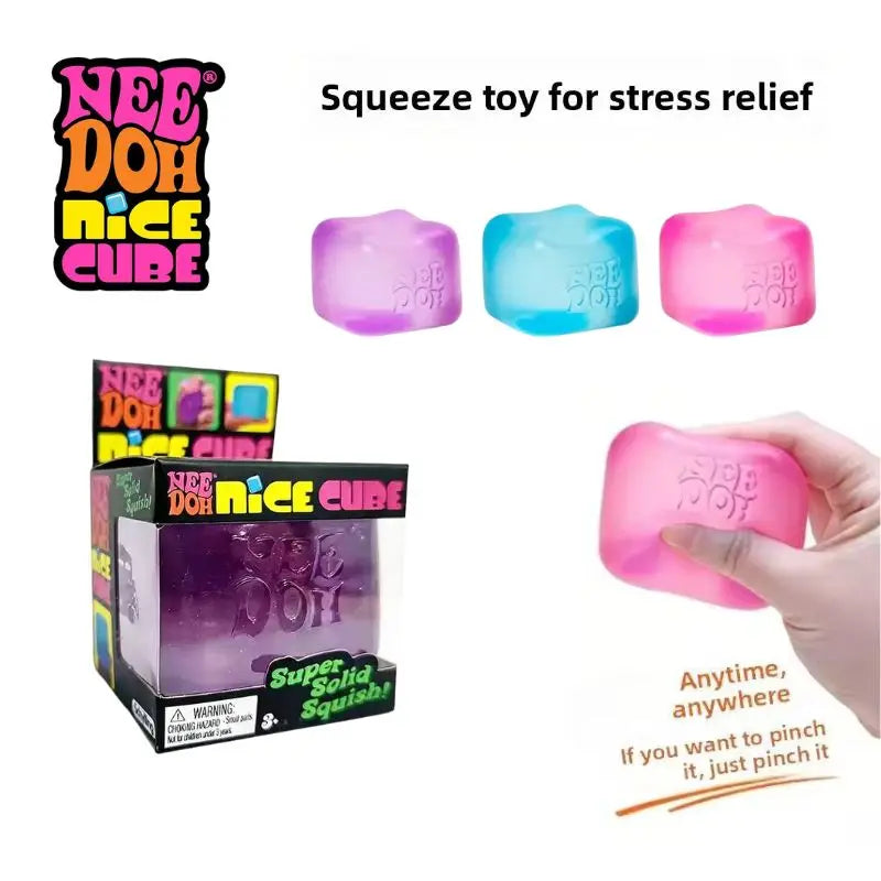 Hot Needoh Nice Cube Sensory Stress Reliever Fidget Tool for Anxiety & Focus Desk Sensory Cube for Adults & Kids