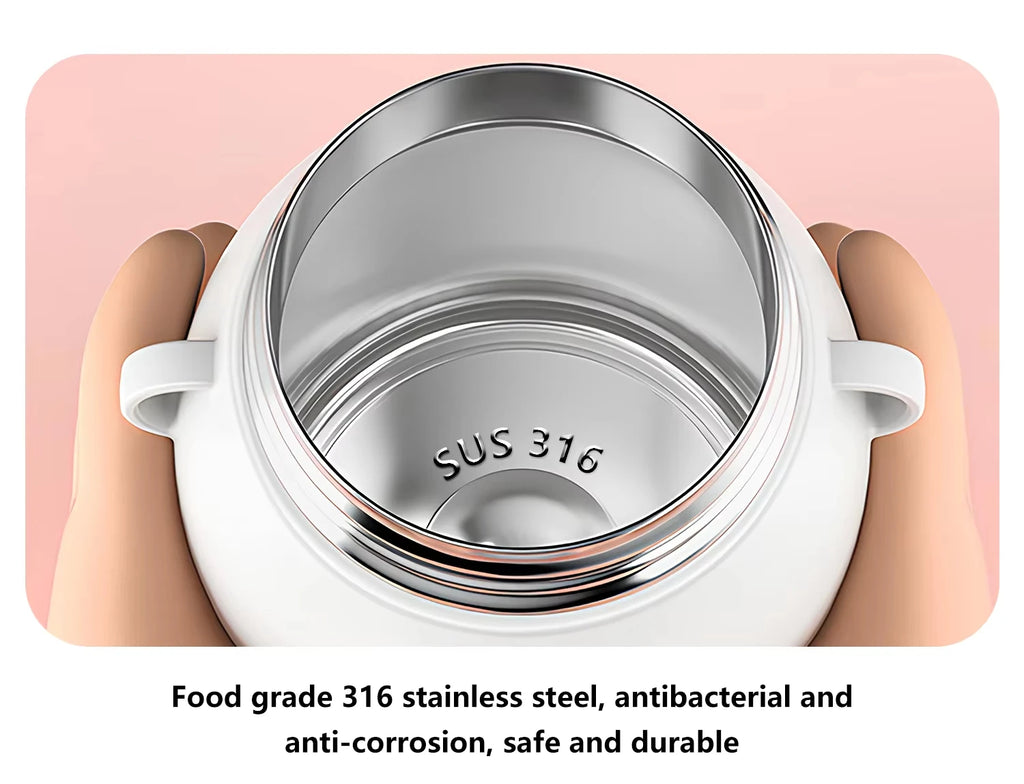 Cute Kawaii Thermal Mug 650ML 316 Stainless Steel Thermos for Tea Kid Children Drinks Stainless Steel Water Bottle