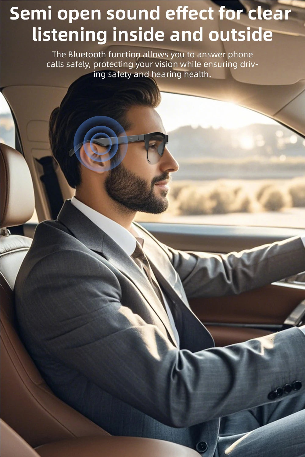 F01 F02 Bluetooth 5.3 Smart Glasses, Open Audio For Calls/Music, Long Battery, For Driving & Sports, Compatible With iOS Android