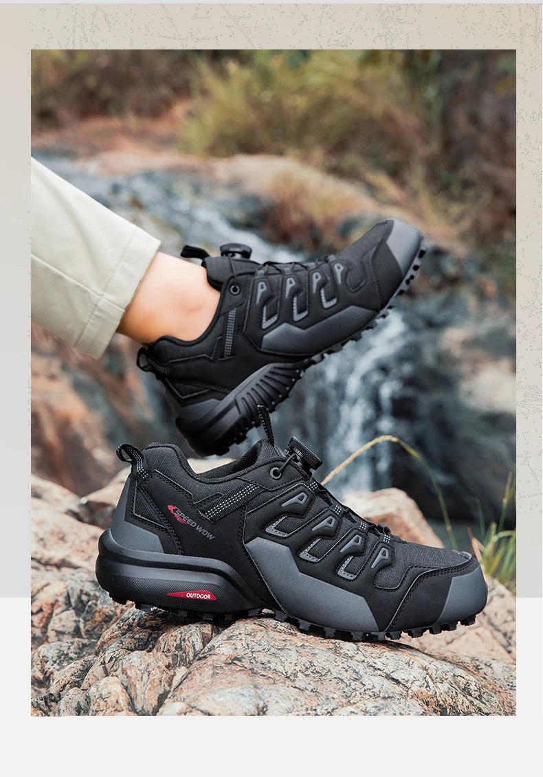 Men's Hiking Shoes Suede Leather Outdoor Shoes Wear-resistant Men Trekking Walking Hunting Tactical Sneakers