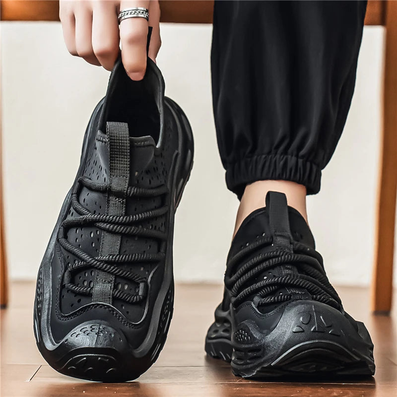 Spring Autumn New Mens Casual Shoes Fashion Anti Skid Wear Resistant Sports Sneakers Thick Sole Fashion Breathable Mesh Footwear