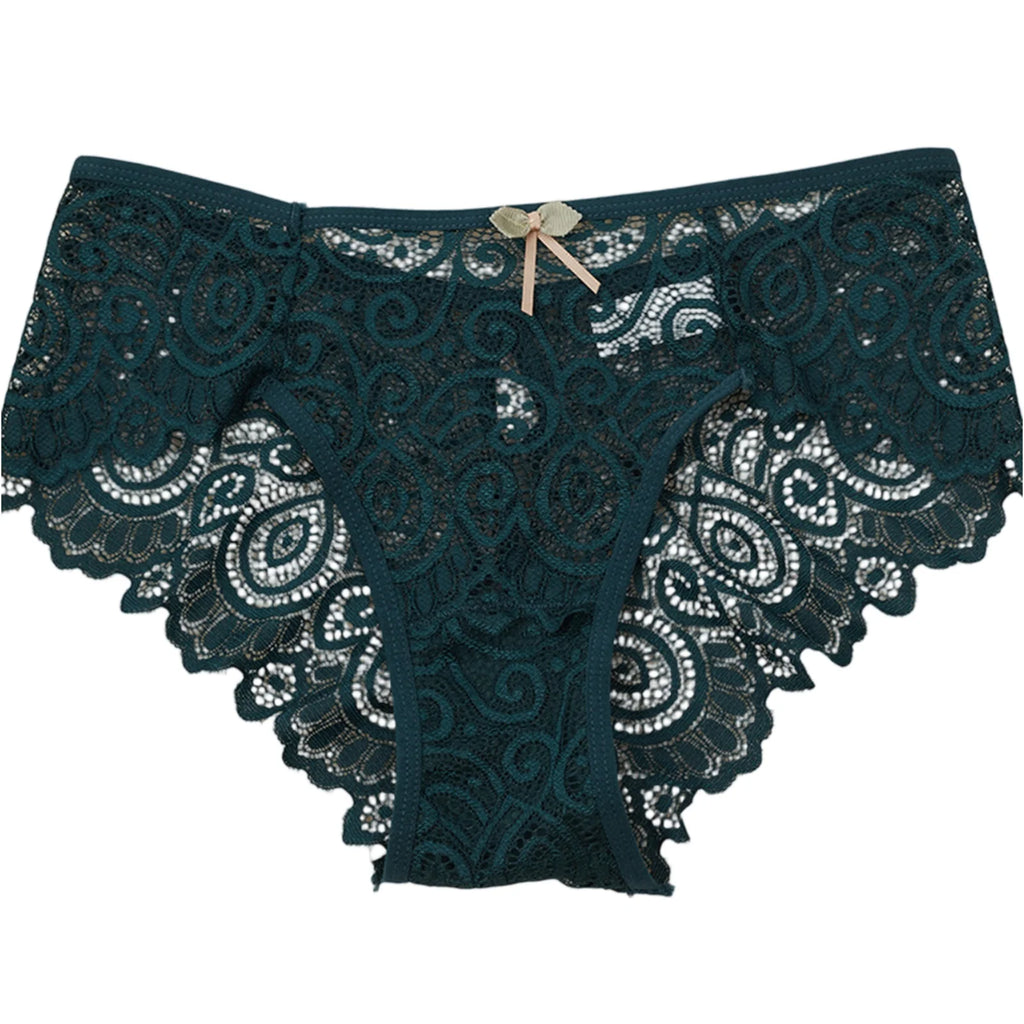 Lingerie Sexy Underwear Lace Panties Female Water Drop Sexy Mid-waist Underwear Exquisite Crotchless Shorts Solid Lingerie