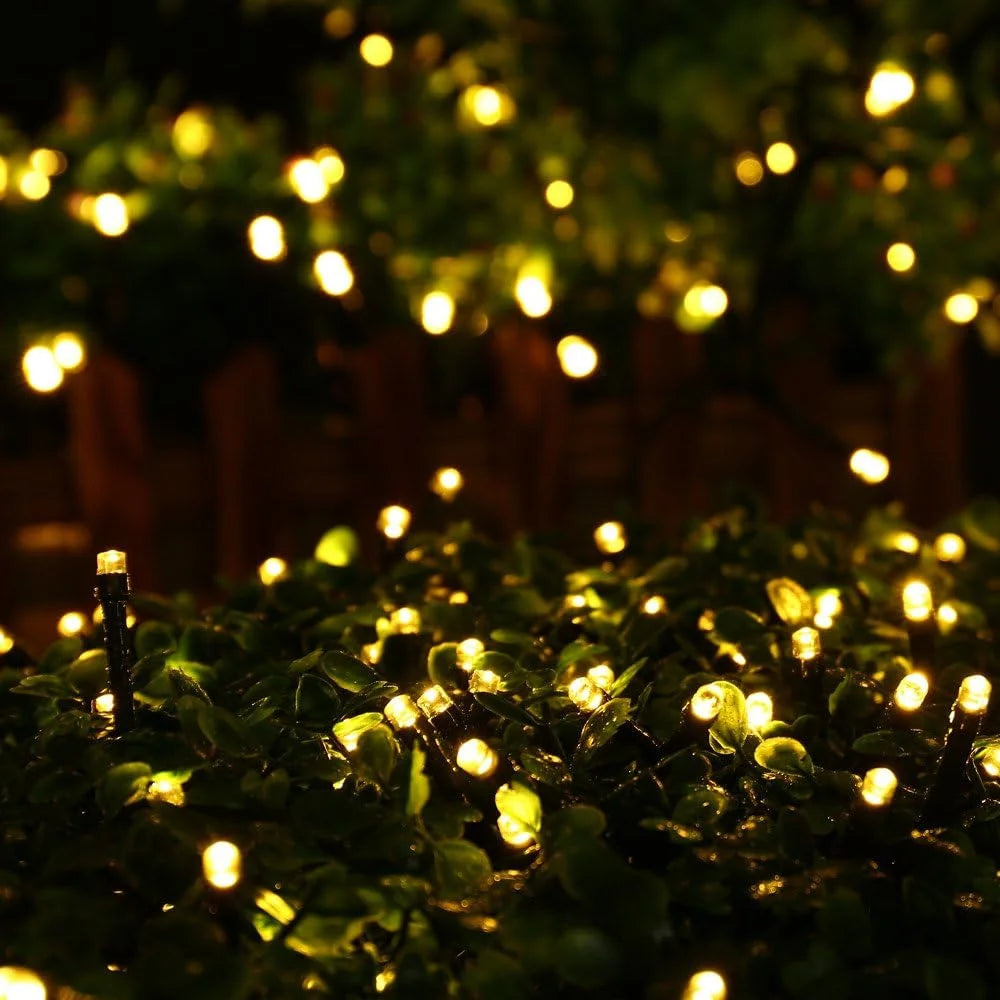 Solar Christmas Lights Solar String Lights Outdoor Waterproof Green Wire with 8 Modes Christmas Tree Lights Garden Lawn Decor