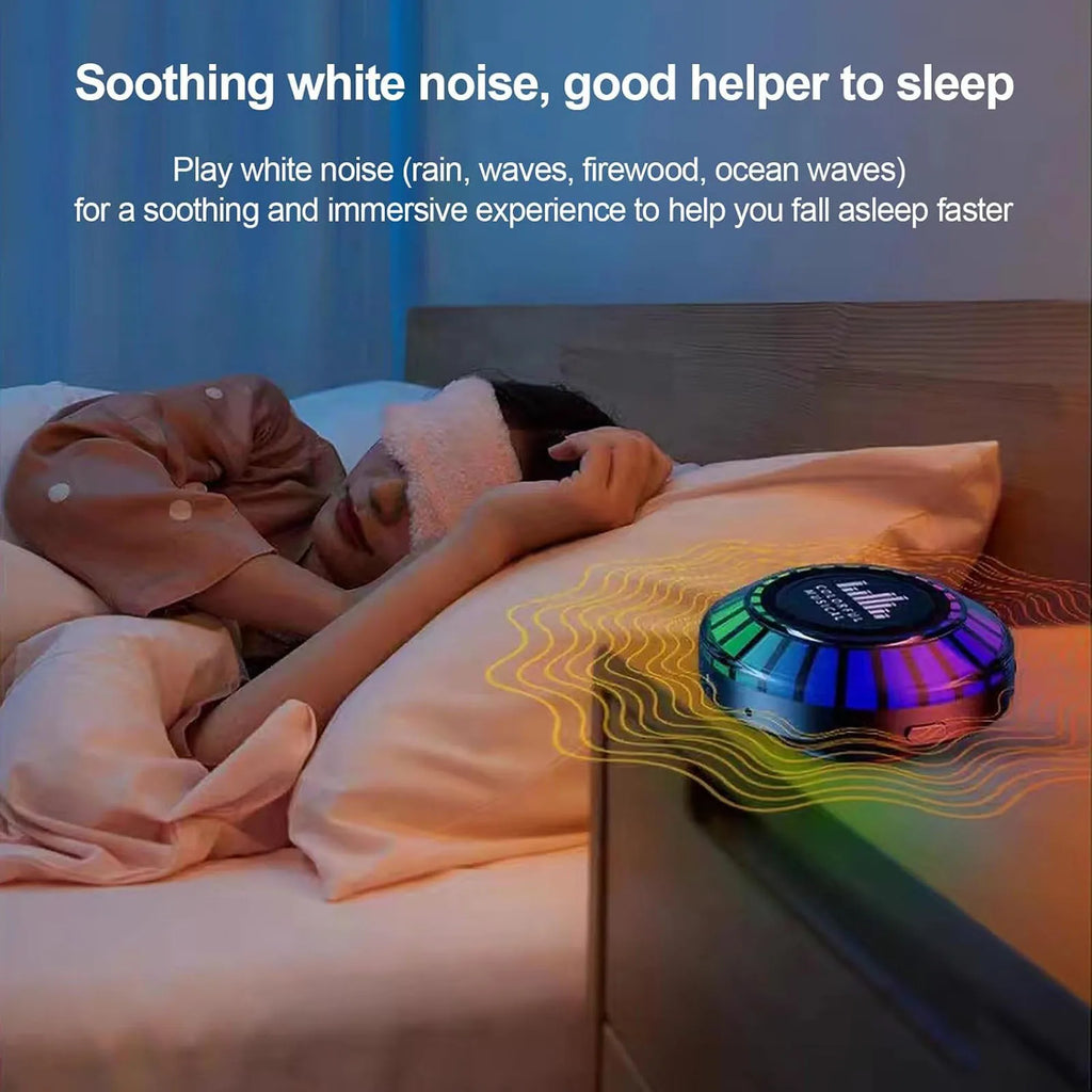 Wireless Bluetooth 5.0 Speaker Bone Conduction Speaker Black USB Rechargeable Easy Pairing 400mAh RGB Rhythm Lights for Travel
