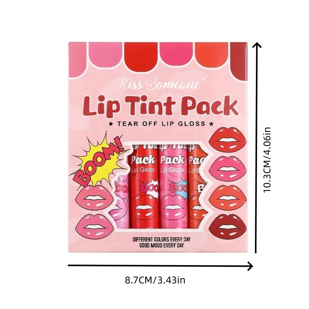6pcs/1set Lip Stain, Peel Off Lip Stain Set, Long-Lasting, Moisturizing, Non-Drying,Smudge-Proof