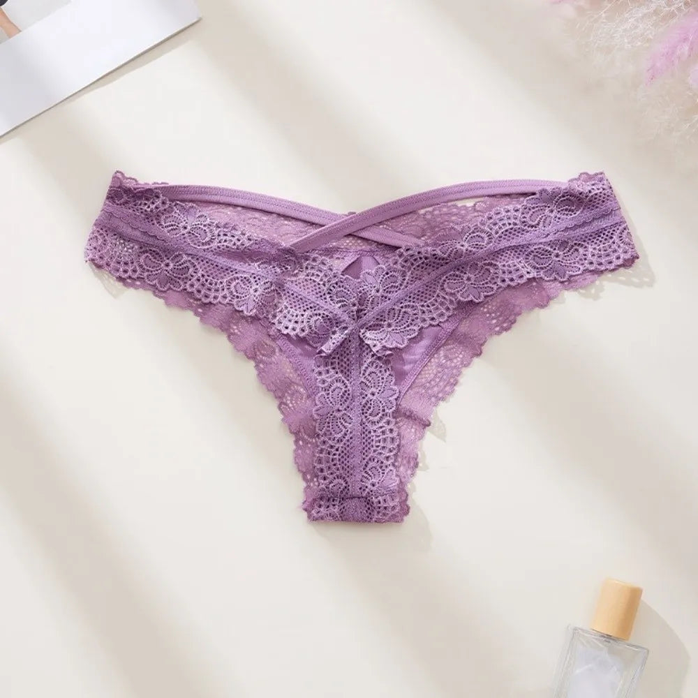 Lingerie Hollow Underwear Women Low Waist Breathable Lady Panties Seamless Briefs Lace Thong Girl Lady
