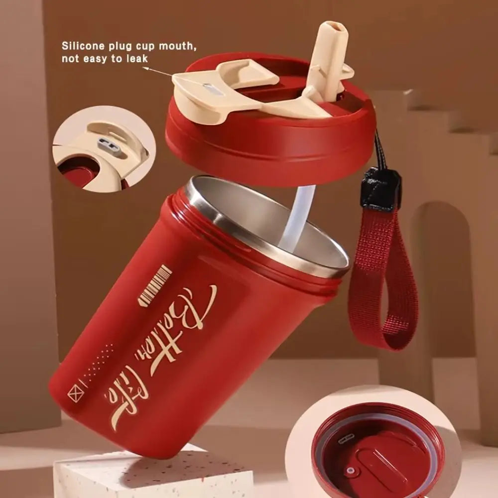 Stainless Steel Travel Thermal Cup 520ML Keeps Cold and Heat Coffee Vacuum Flask Portable Heat-resistant Coffee Thermos Mug