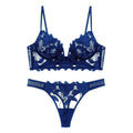 Sexy French Lace Floral Embroidery Brassiere Lingerie Set Women's Underwear Set Push Up thin Bralette Deep V Bra and Panty Set