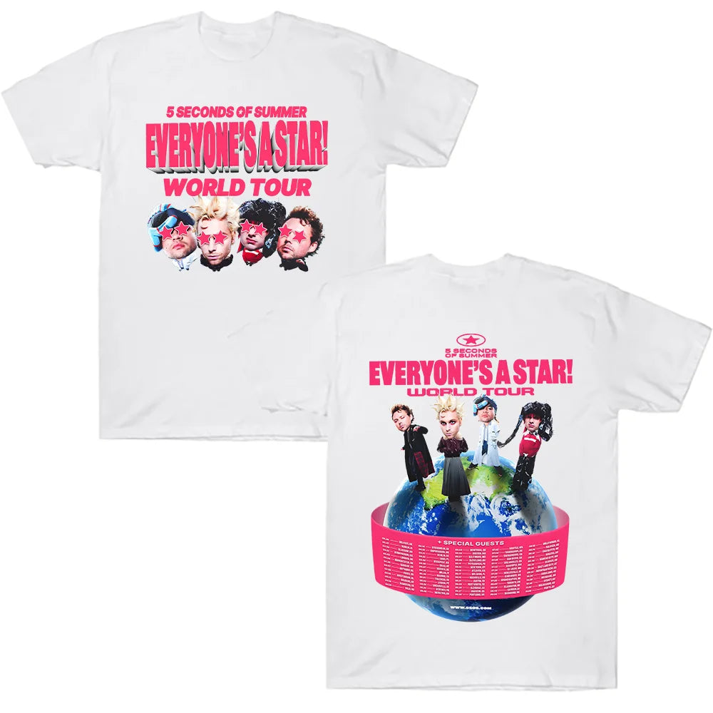5 Seconds of Summer Everyone Is A Star T-shirt 5SOS World Tour 2026 T-shirt Summer T-shirt Men's Women's Fashion Clothing Y2K
