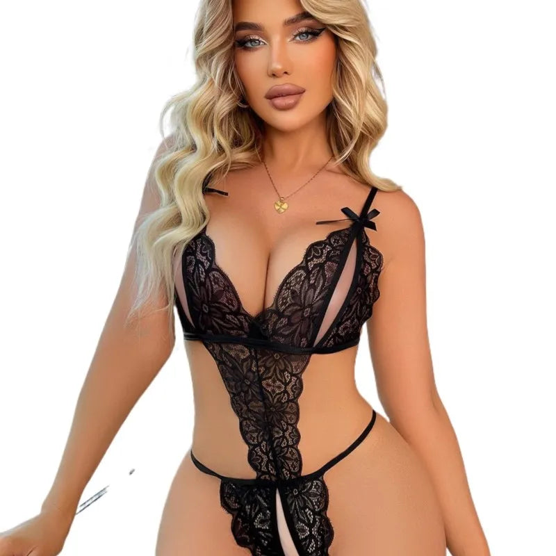 For Women One-piece Sexy Lingerie Bra Sets Thin Breathable Comfortable Bra And Panty Sets Babydolls Dress Erotic Underwear