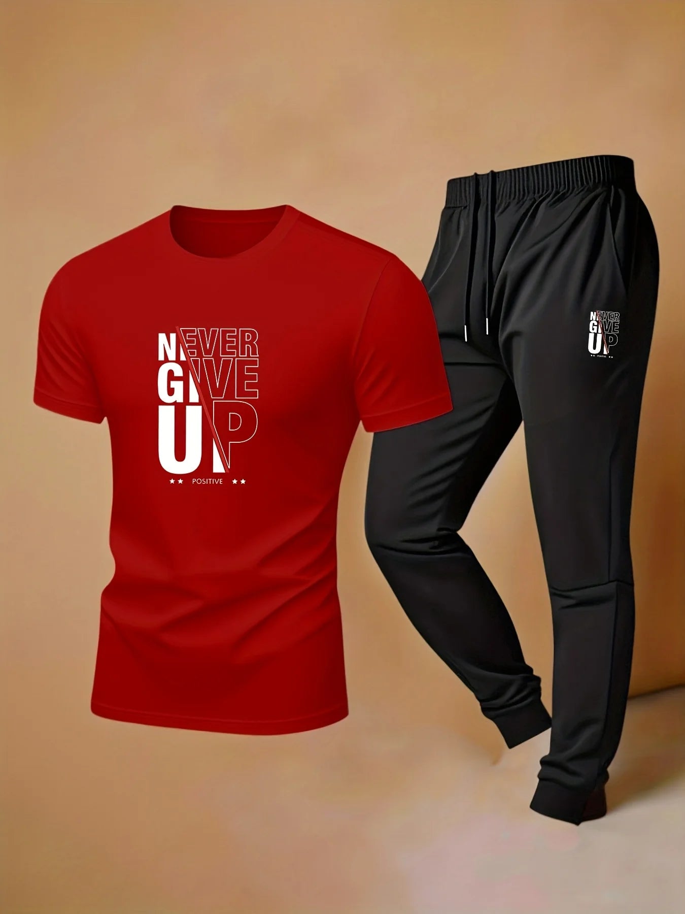 Men's casual sports outfit - T-shirt and pants - Men's underwear and sleepwear - Trendy and fashionable outfit