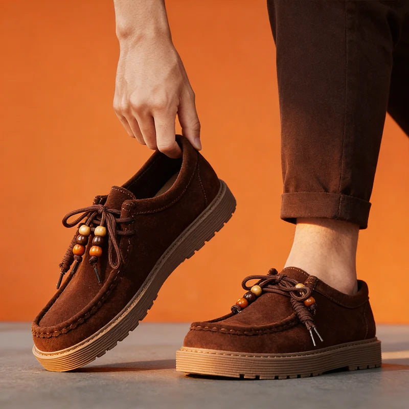 Men's Loafers and Slip-on Suede Leather Shoes Man Fashion 2026 Walking Sneakers Lightweight Driving Shoes Zapatillas De Hombre