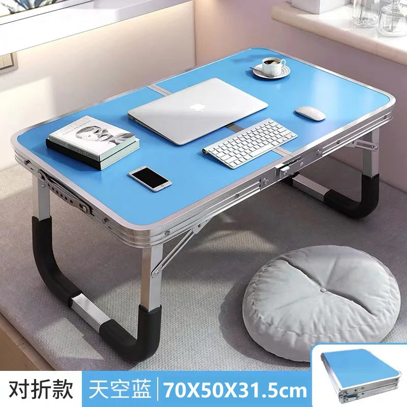 Aluminum Alloy Foldable Computer Table Wooden Lazy Dormitory Learning Folding Bed Outdoor Folding Table