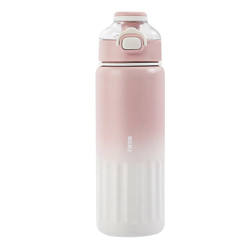 800ml Thermos Water Bottle Straw Cup Stainless Steel Car Thermal Sports Water Cup Large Capacity Cold and Hot Thermal Travel Mug